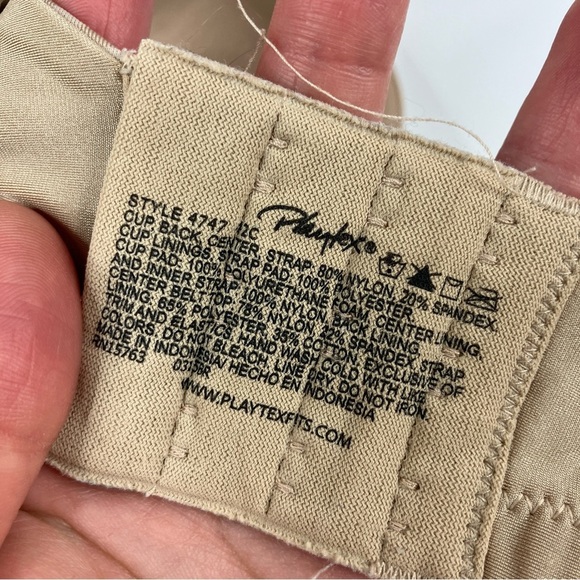 Playtex | Tan Nude Stripe Lightly Lined Underwire Bra 42C - Picture 3 of 5